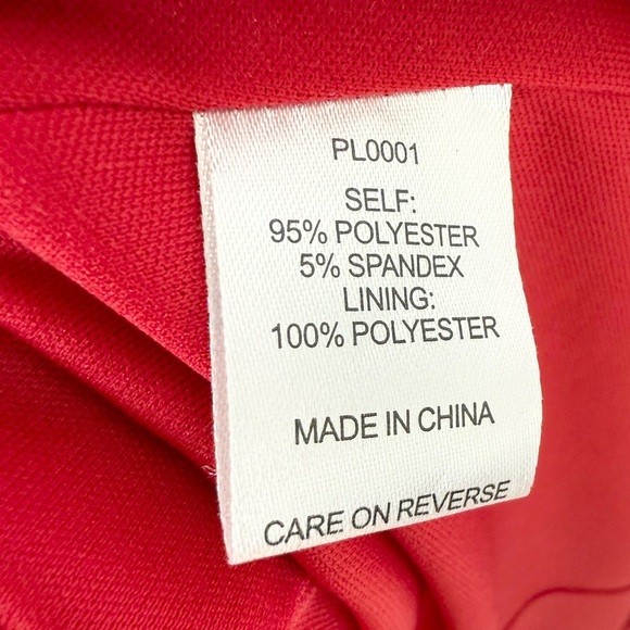 NWT!! Neiman Marcus Women's Red V-Neck Cap Sleeve Midi Dress Size L Gold Zipper - Picture 14 of 16